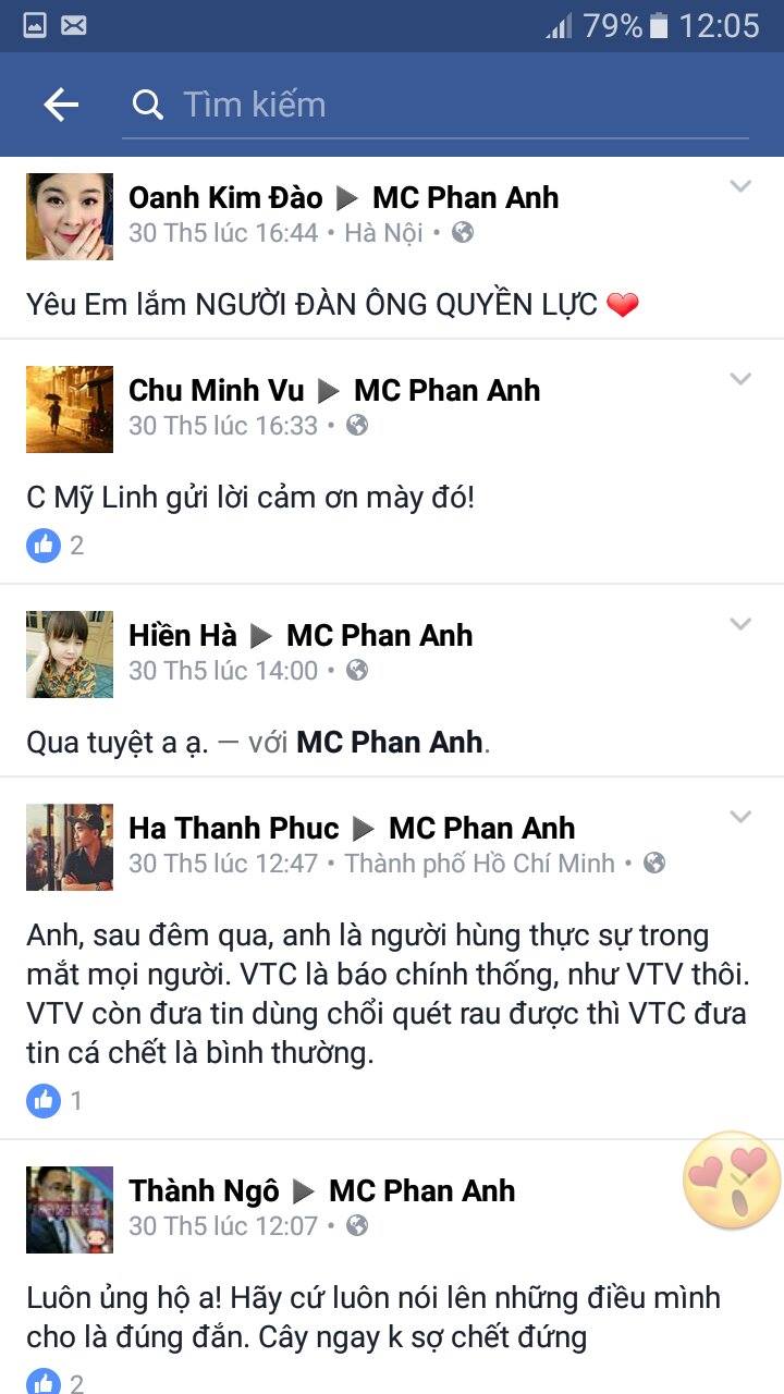 B&igrave;nh luận của cư d&acirc;n mạng đa phần ủng hộ MC Phan Anh