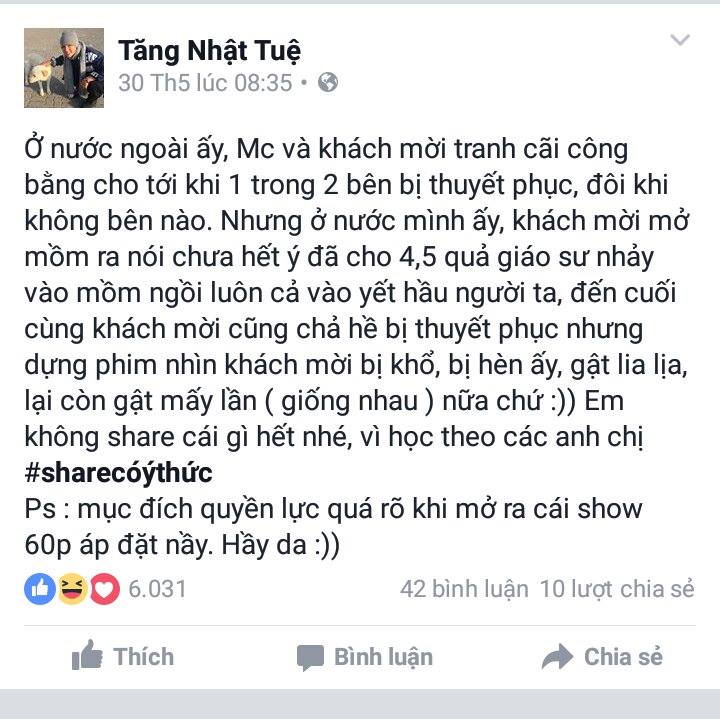 Tăng Nhật Tuệ cũng chia sẻ &yacute; kiến về vấn đề n&agrave;y