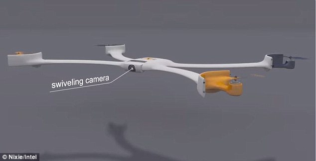 H&igrave;nh d&aacute;ng khi bay của chiếc camera bay đeo được Nixie