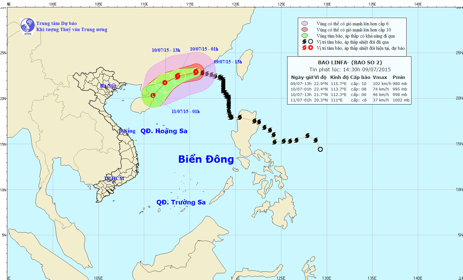 Dự b&aacute;o b&atilde;o số 2