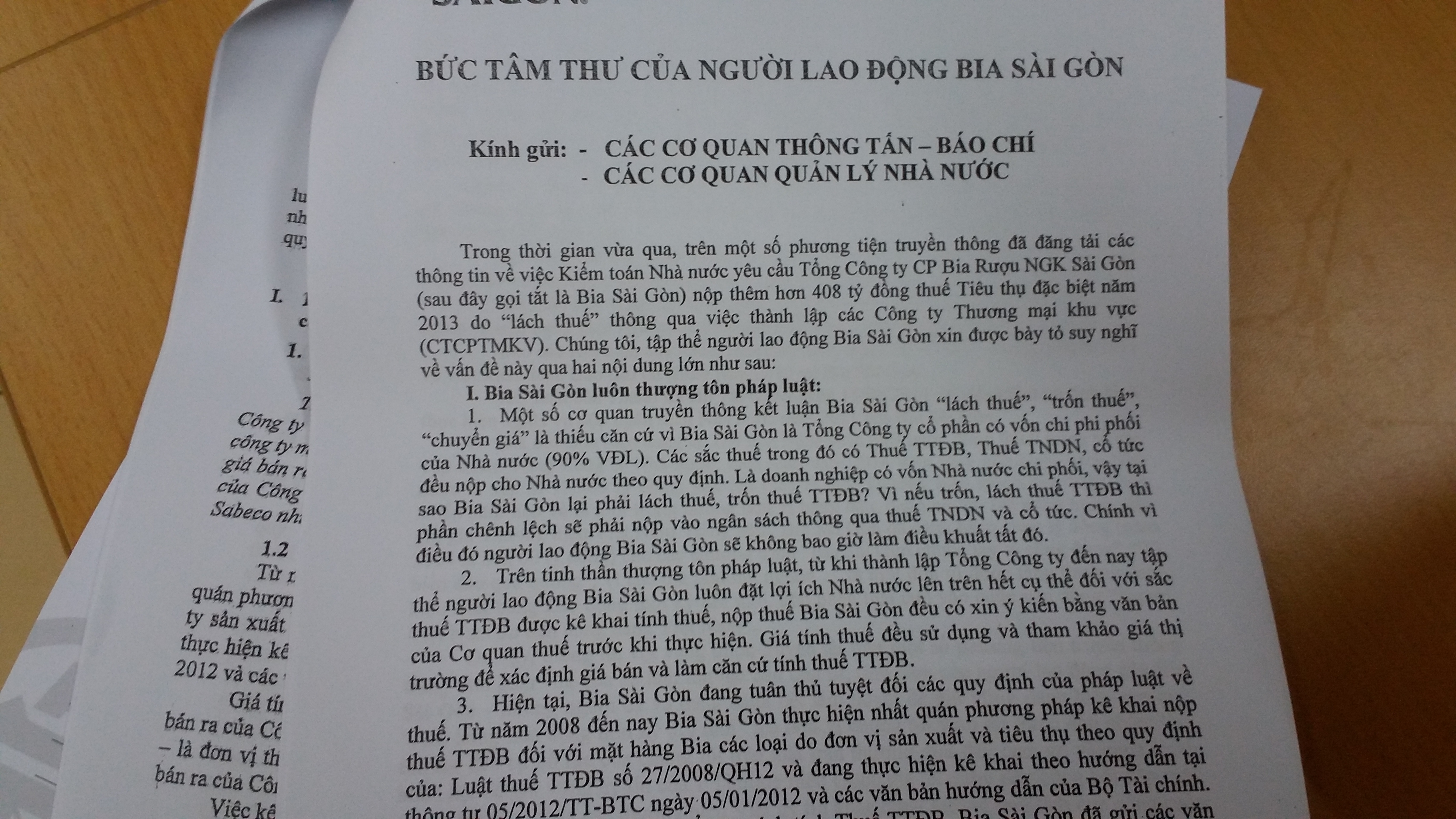 Bị kiến nghị truy thu 408 tỷ đồng, người 13Win18 cá cược thể thao Sabeco gửi tâm thư kếu cứu! Bị kiến nghị truy thu 408 tỷ đồng, người 13Win18 cá cược thể thao Sabeco gửi tâm thư kếu cứu!