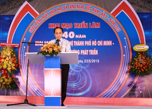Ph&oacute; Chủ tịch UBND Th&agrave;nh phố L&ecirc; Mạnh H&agrave; khẳng định ch&iacute;nh s&aacute;ch KH-CN tại TP.HCM c&oacute; những bước đi đột ph&aacute;, ti&ecirc;n phong, nhiều ch&iacute;nh s&aacute;ch c&oacute; thể xem l&agrave; đầu ti&ecirc;n v&agrave; duy nhất - Ảnh: Cao Minh.
