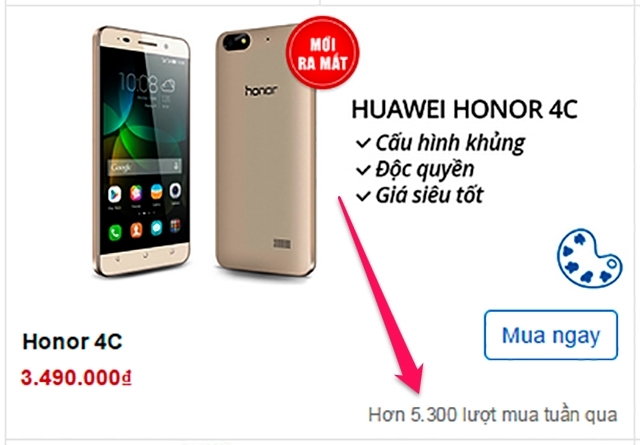 Honor 4C c&oacute; thiết kế sang trọng bởi m&agrave;u sắc tươi trẻ 
