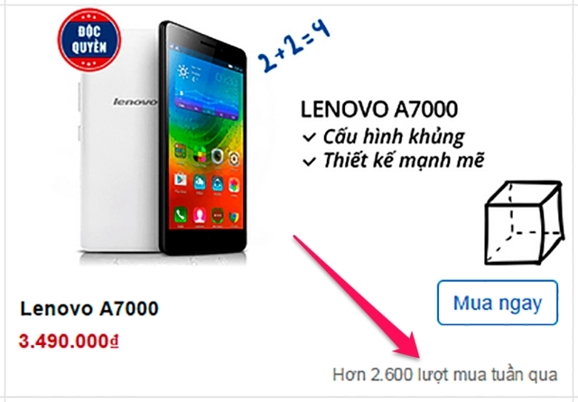 Lenovo A7000 nổi bật khi sử dụng bộ vi xử l&yacute; 8 nh&acirc;n của MediaTek 