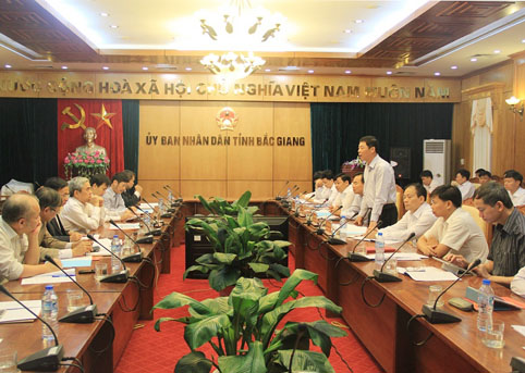 L&atilde;nh đạo Bộ Khoa học v&agrave; C&ocirc;ng nghệ l&agrave;m việc với tỉnh Bắc Giang
