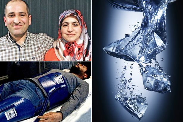 Bulent Sonmez chết đi sống lại sau khi được cho tắm nước đ&aacute; lạnh.