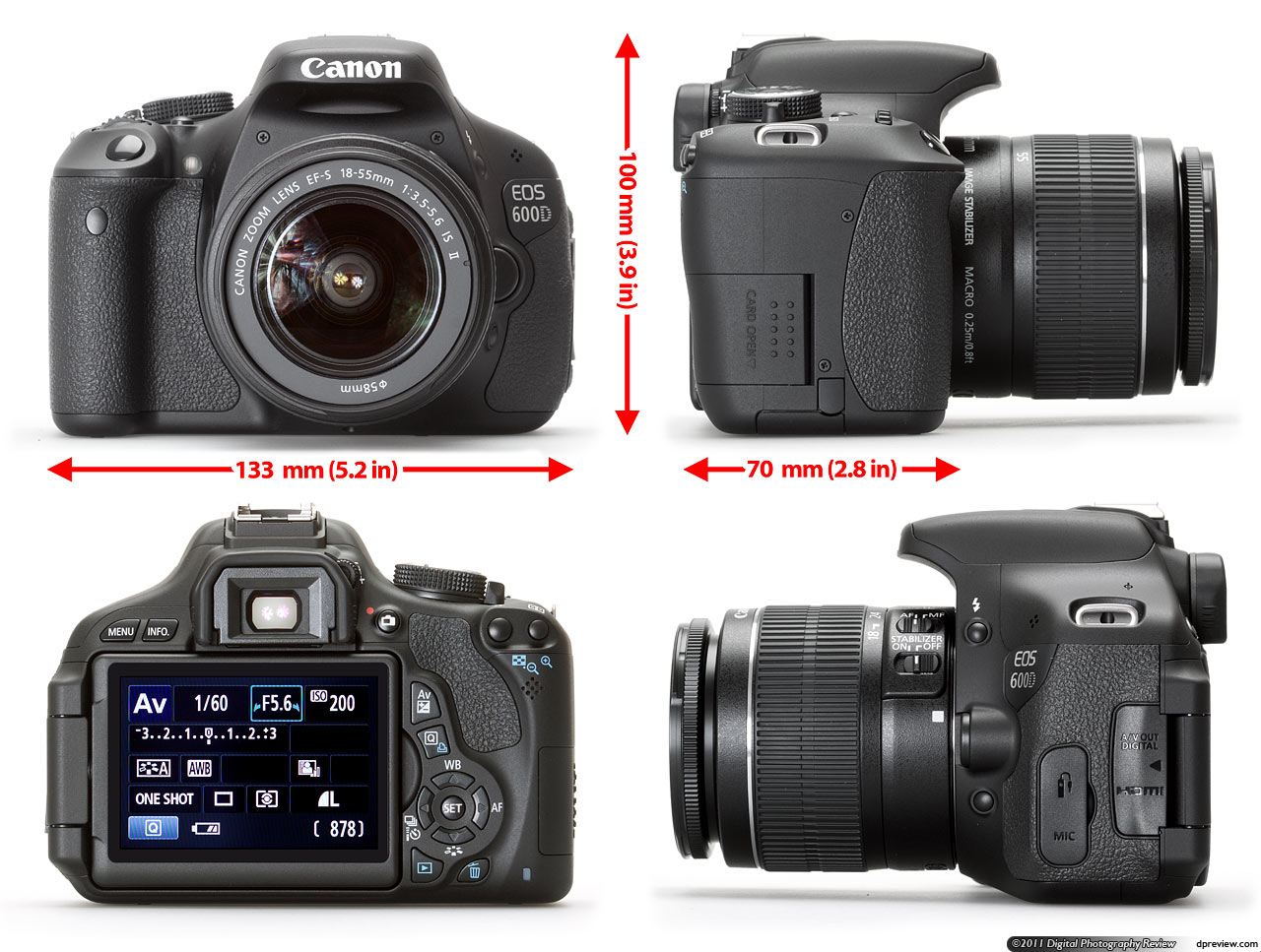 Canon EOS 600D được thiết kế tinh tế v&agrave; thời trang