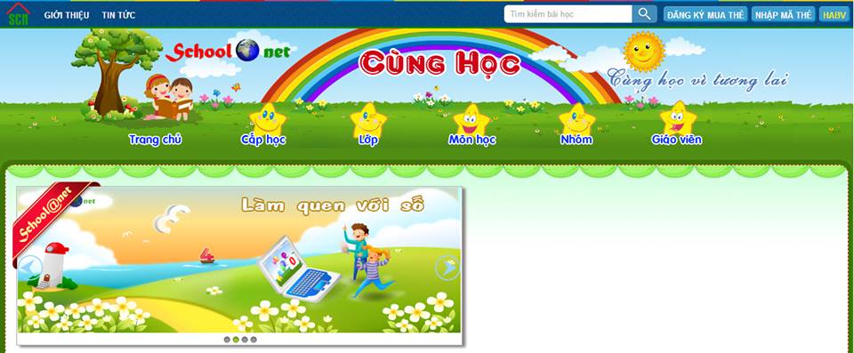 Giao diện trang C&ugrave;ng học