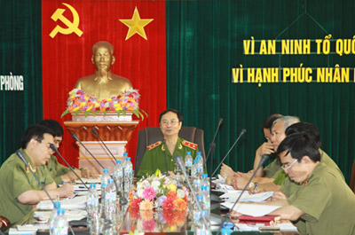 Ng&agrave;y 30/5, Trung tướng Phạm Qu&yacute; Ngọ, Ủy vi&ecirc;n Trung ương Đảng, Thứ trưởng Bộ C&ocirc;ng an, kiểm tra c&ocirc;ng t&aacute;c ANTT tại Hải Ph&ograve;ng