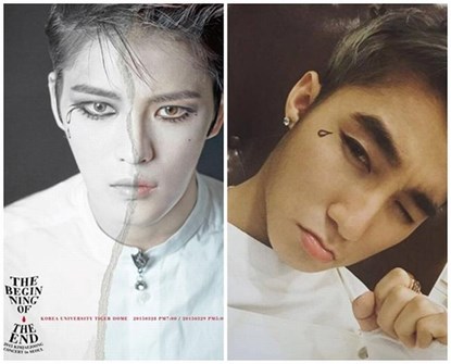 Lối trang điểm của Sơn T&ugrave;ng M-TP v&ocirc; t&igrave;nh tr&ugrave;ng hợp với tạo h&igrave;nh của JaeJoong (JYJ)