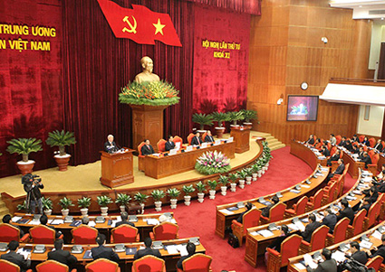 Phi&ecirc;n khai mạc Hội nghị lần thứ tư Ban Chấp h&agrave;nh Trung ương Đảng (kh&oacute;a XI). Ảnh internet