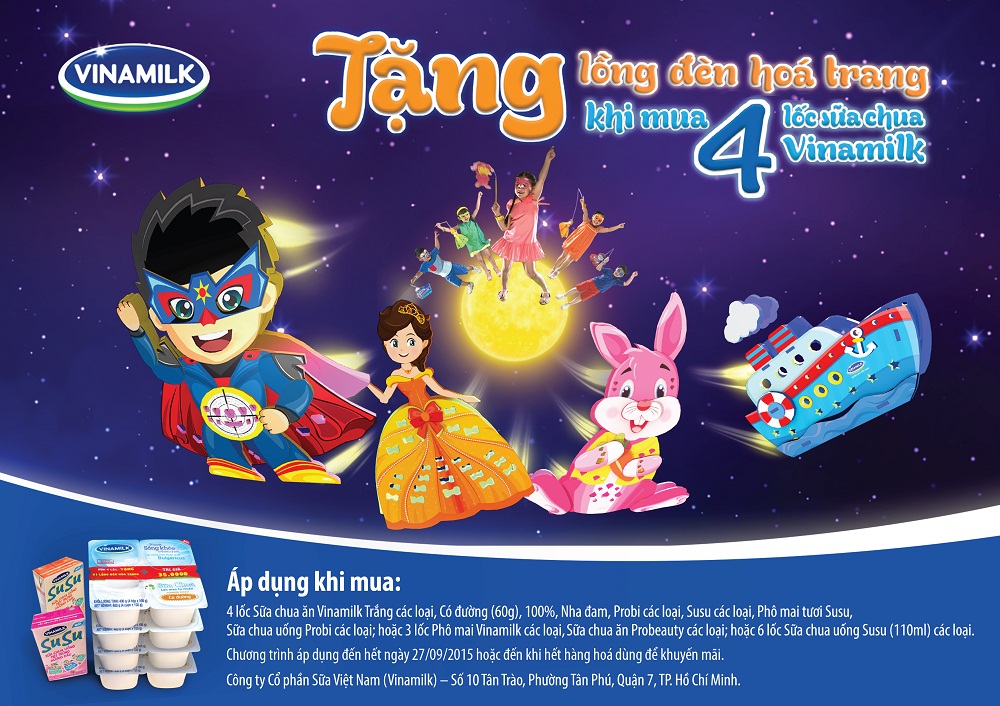 Vinamilk khuyến m&atilde;i b&eacute; c&ugrave;ng cả nh&agrave; vui đ&oacute;n trung thu