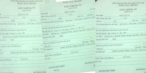 Những giấy &lsquo;chứng tử người sống&rsquo; của UBND x&atilde; Kiến Th&agrave;nh, huyện Chợ Mới, tỉnh An Giang