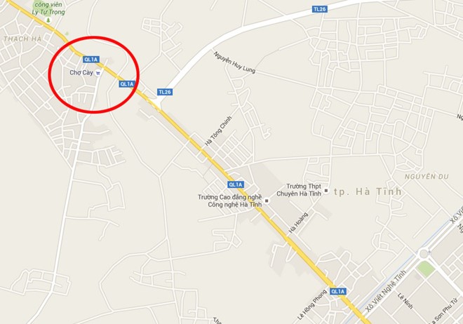 Hiện trường t&igrave;m thấy thi thể nạn nh&acirc;n vụ &aacute;n mạng c&aacute;ch chợ C&agrave;y khoảng 2km, c&aacute;ch trung t&acirc;m TP H&agrave; Tĩnh khoảng 4-5km