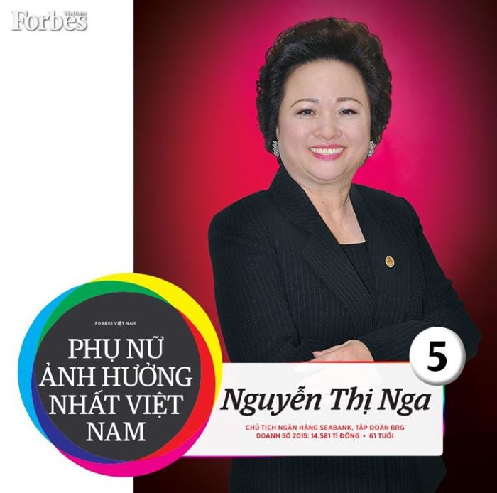 Forbes Việt Nam đánh giá bà Nga là một trong những phụ nữ ảnh hưởng nhất Việt Nam 2015 Forbes Việt Nam đánh giá bà Nga là một trong những phụ nữ ảnh hưởng nhất Việt Nam 2015