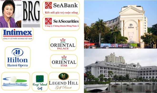 Không chỉ là ‘nữ tướng’ quyền lực trong ngành ngân hàng, đại gia Nguyễn Thị Nga còn là ‘bà trùm’ khách sạn và bất động sản. Khách sạn Hilton Hanoi Opera, khách sạn Hilton Garden Inn và khách sạn Sông Nhuệ... cũng nằm trong danh sách những công ty thành viên của tập đoàn BRG do bà Nguyễn Thị Nga làm Chủ tịch. Không chỉ là ‘nữ tướng’ quyền lực trong ngành ngân hàng, đại gia Nguyễn Thị Nga còn là ‘bà trùm’ khách sạn và bất động sản. Khách sạn Hilton Hanoi Opera, khách sạn Hilton Garden Inn và khách sạn Sông Nhuệ... cũng nằm trong danh sách những công ty thành viên của tập đoàn BRG do bà Nguyễn Thị Nga làm Chủ tịch.