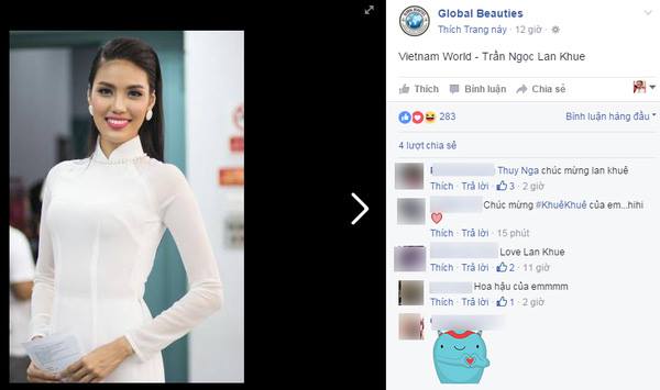 Lan Khu&ecirc; sẽ c&oacute; cơ hội trở th&agrave;nh Miss Grand Slam 2015