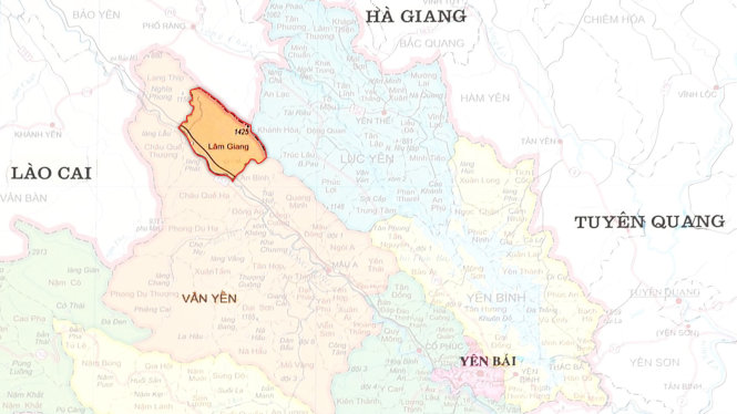 Vị trí xã Lâm Giang nơi xảy ra vụ thảm sát ở Yên Bái Vị trí xã Lâm Giang nơi xảy ra vụ thảm sát ở Yên Bái