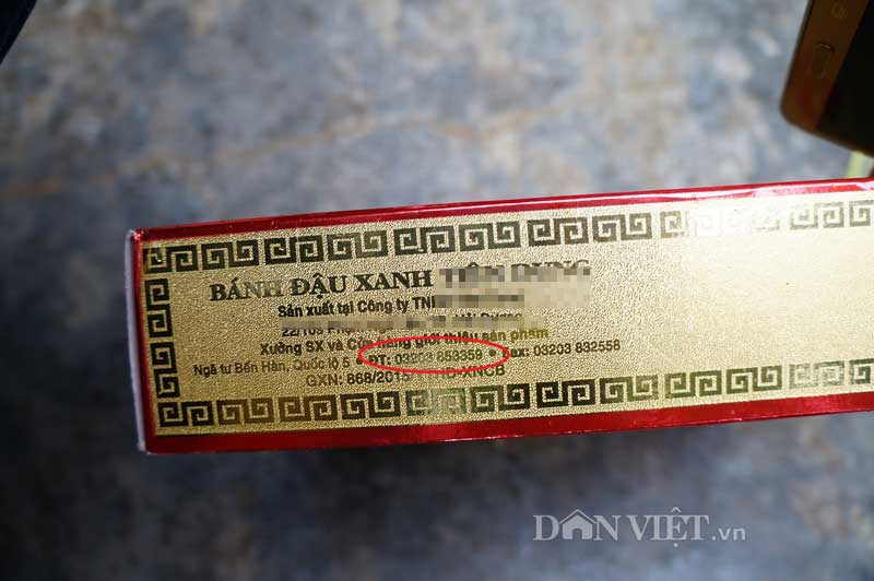 Số điện thoại ghi tr&ecirc;n hộp b&aacute;nh đậu xanh Ti&ecirc;n Dung l&agrave; số ảo kh&ocirc;ng li&ecirc;n lạc được