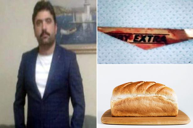 &Ocirc;ng chủ tiệm l&agrave;m b&aacute;nh c&ugrave;ng chiếc b&aacute;nh m&igrave; nướng v&agrave; lưỡi dao cạo m&agrave; Sariboga đ&atilde; nuốt phải