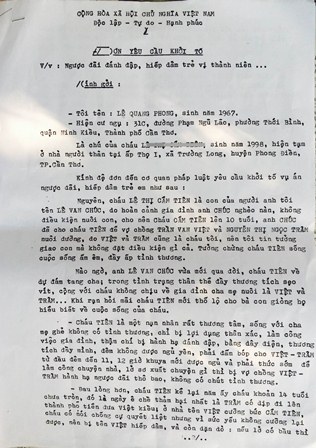 Đơn tố c&aacute;o của gia đ&igrave;nh em T. gửi cơ quan chức năng về những th&aacute;ng ng&agrave;y em bị bạo h&agrave;nh gia đ&igrave;nh