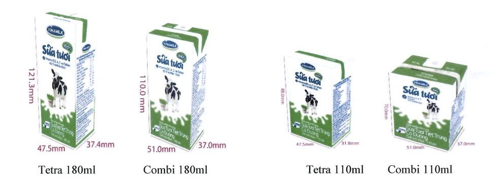Mẫu bao b&igrave; sản phẩm của Vinamilk