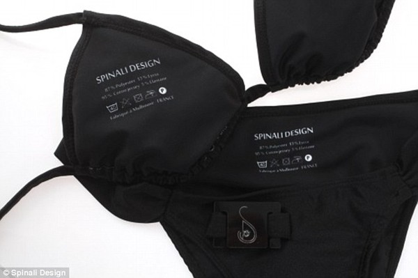Bộ bikini chống nắng th&ocirc;ng minh c&oacute; bộ cảm biến kết nối với Smartphone