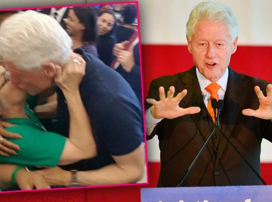 Bill Clinton bị bắt gặp h&ocirc;n phụ nữ lạ