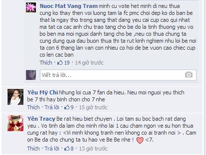 C&aacute;c fan vẫn lu&ocirc;n tục ủng hộ v&agrave; nhắn tin b&igrave;nh chọn cho Qu&ecirc; em m&ugrave;a nước lũ tới c&ugrave;ng