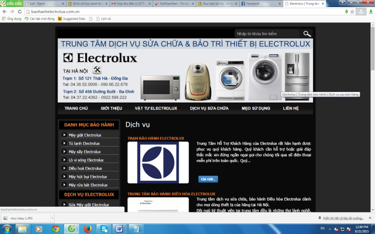Trung tâm bảo hành Electrolux Trung tâm bảo hành Electrolux