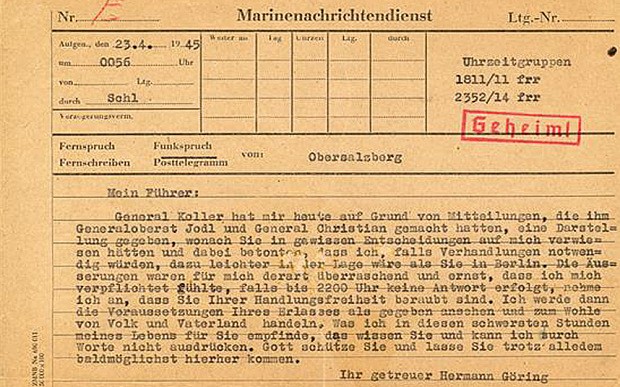 Bức điện t&iacute;n gửi tr&ugrave;m Ph&aacute;t x&iacute;t Đức Hitler đ&atilde; được b&aacute;n đấu gi&aacute; với gi&aacute; 55.000 USD