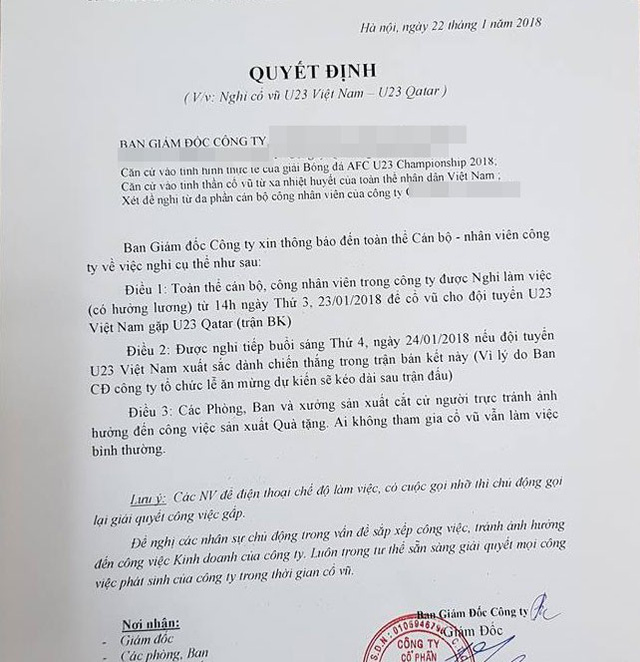nhan-vien-khong-tham-gia-co-vu-u23-viet-nam-se-bi-phat-mot-ngay-luong