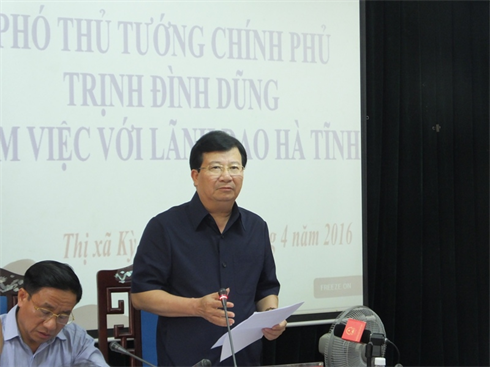 Ph&oacute; Thủ tướng kết luận tại cuộc họp khẩn ở Thị x&atilde; Kỳ Anh.