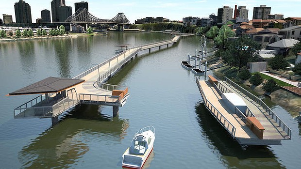 Brisbane Riverwalk sau khi ho&agrave;n thiện