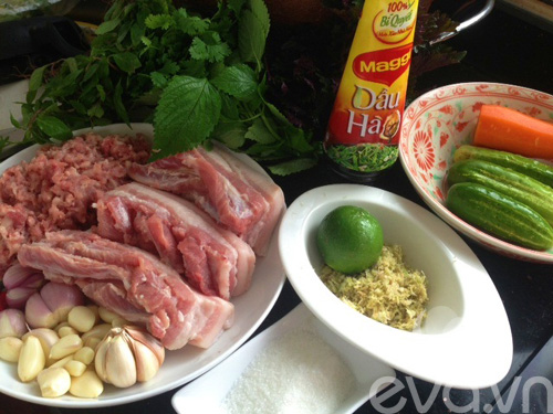 Nguyên liệu làm bún chả không quá cầu kỳ