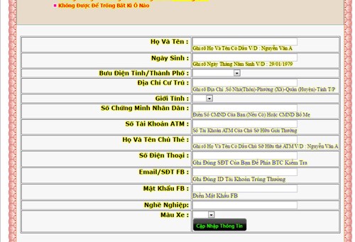 Kh&ocirc;ng n&ecirc;n điền mật khẩu cho bất kể trang web n&agrave;o