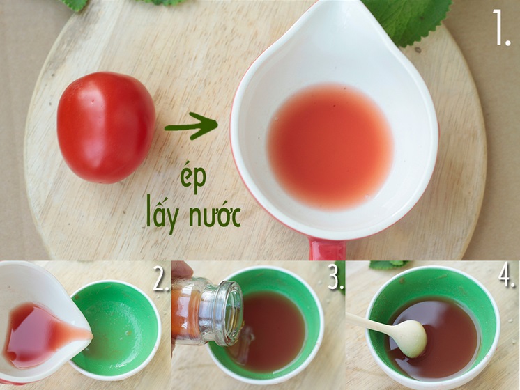 Làm trắng da tay an toàn với h&ocirc;̃n hợp cà chua và m&acirc;̣t ong