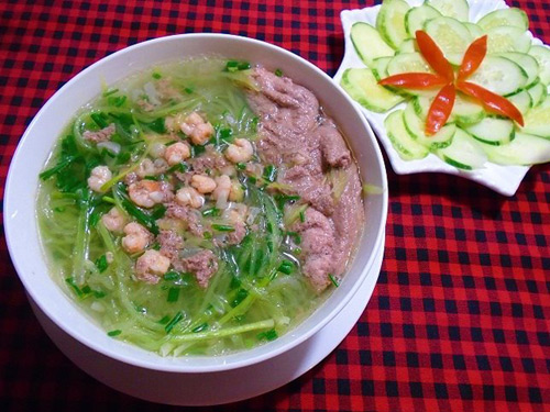 Canh bầu nấu tôm thanh mát, giải nhiệt ngày hè