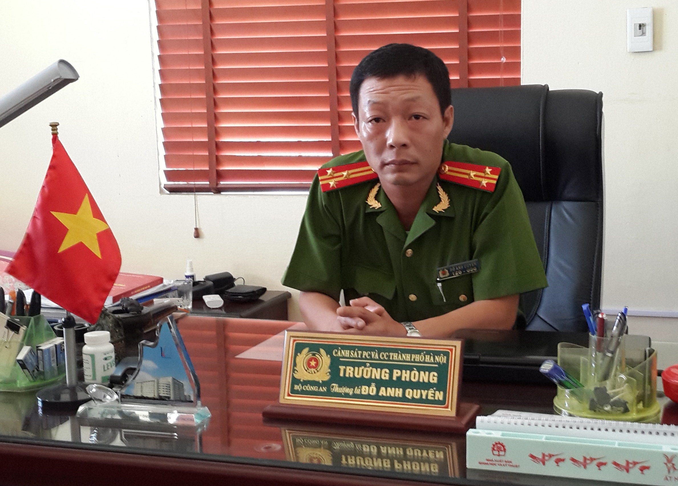 Thượng t&aacute; Đỗ Anh Quyến - trưởng ph&ograve;ng cảnh s&aacute;t PCCC số 12