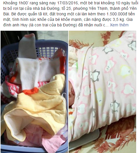 Th&ocirc;ng tin về b&eacute; sơ sinh bị bỏ rơi ở Y&ecirc;n B&aacute;i khiến dư luận phẫn nộ
