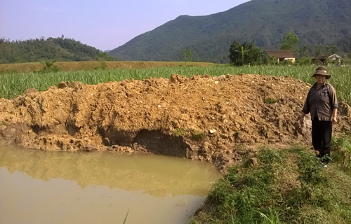 Khu vực nơi hai b&eacute; B&igrave;nh v&agrave; Giang chết đuối thương t&acirc;m