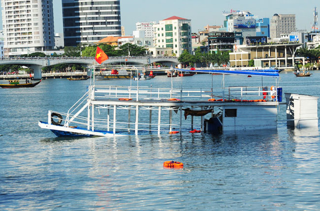 Hiện trường nơi ch&igrave;m t&agrave;u tr&ecirc;n s&ocirc;ng H&agrave;n khiến 3 người c&ograve;n đang mất t&iacute;ch t&iacute;nh cho đến s&aacute;ng 5/6.