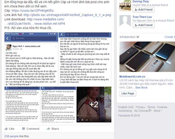 Ngay sau khi được chia sẻ tr&ecirc;n Facebook, clip tố CSGT đ&aacute;nh người vi phạm đ&atilde; thu h&uacute;t sự ch&uacute; &yacute; lớn từ dư luận