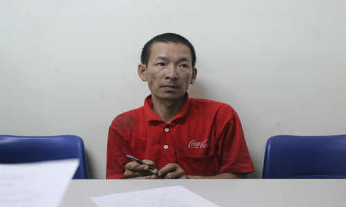 Đối tượng Vinh tại cơ quan c&ocirc;ng an