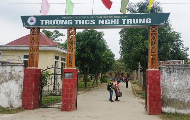 Trường THCS Nghi Trung, huyện Nghi Lộc, Nghệ An - nơi c&ocirc; Hương v&agrave; c&ocirc; Chinh đang c&ocirc;ng t&aacute;c