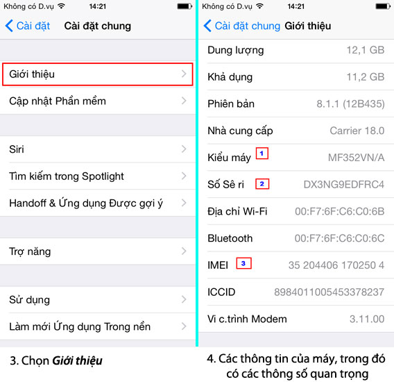 Đối chiếu số seri hoặc iMei để nhận biết ra iPhone ch&iacute;nh h&atilde;ng