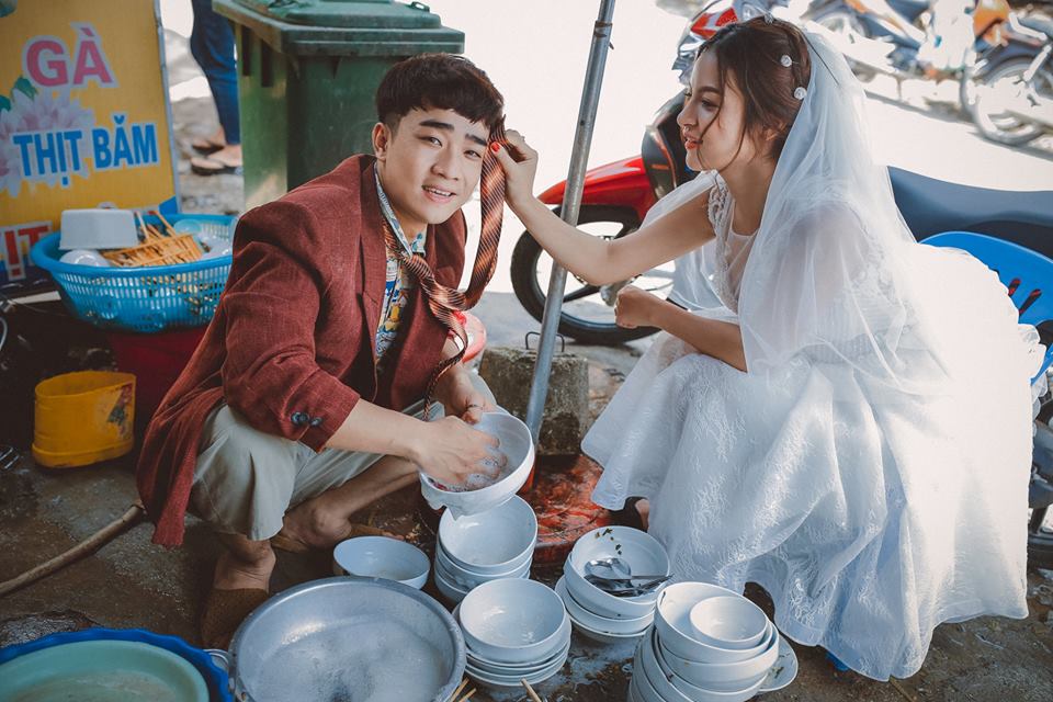 B&ograve; lăn ra cười với bộ ảnh cưới đẹp lạ k&igrave; của &lsquo;th&aacute;nh chế&rsquo; Đỗ Duy Nam