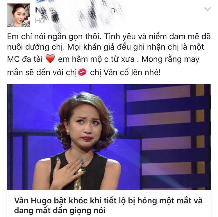 Sao Việt c&ugrave;ng kh&aacute;n giả gửi lời động vi&ecirc;n MC V&acirc;n Hugo
