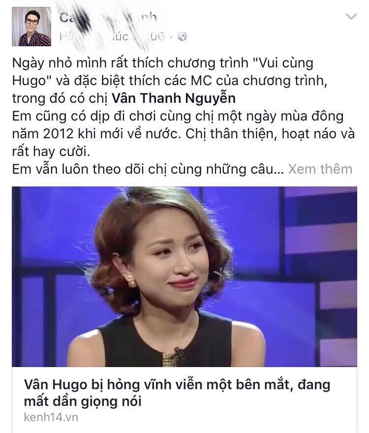 Sao Việt c&ugrave;ng kh&aacute;n giả gửi lời động vi&ecirc;n MC V&acirc;n Hugo