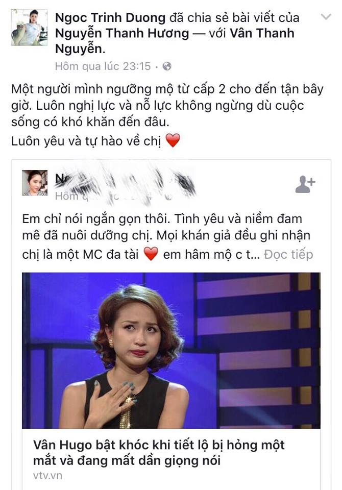 Sao Việt c&ugrave;ng kh&aacute;n giả gửi lời động vi&ecirc;n MC V&acirc;n Hugo
